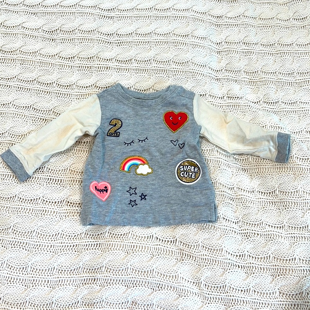Carter’s baby girl 100% cotton decorative sweatshirt nine months